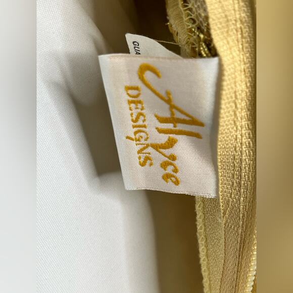 Vintage yellow and gold Alyce Designs gown size 8 - Picture 10 of 12